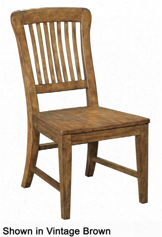 New Vintage 4808-581 20" Wide School House Wood Seat Side Chairs With Distressing Ladder Back Design And Tapered Legs In Vintage