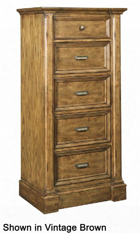 New Vintage 4809-243 28" Ide 5-drawer Lingerie Chest With Antique Colored Hardware Distressing Details And Cedar Lined Bottom Drawer In Time Worn