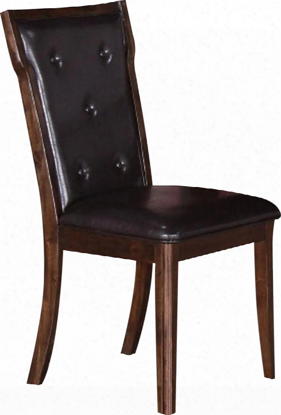 Pam Pamchr Dining  Chair With Front And Rear Upholstery Button Tufted Details And Tapered