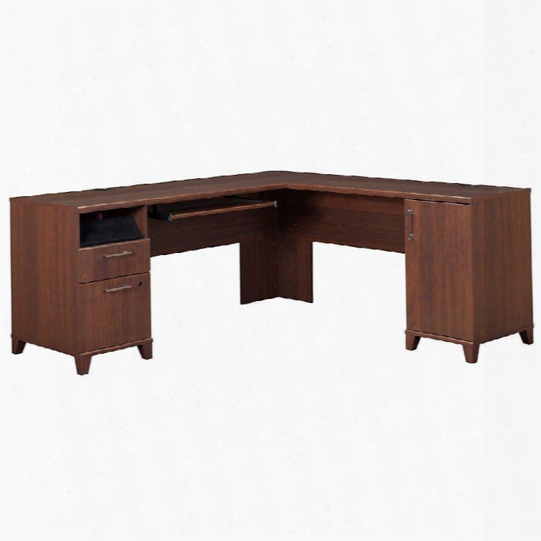 Pr67610k Achieve Collection L-shaped Computer Desk With File Drawer In Sweet Cherry