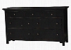 23964 Aries Dresser with 5 Drawers Simple Metal Hardware and Molding Details in Black Distressed