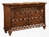 Cascade 4940-230 64" Wide 7-Drawer Dresser with Cedar Lined Bottom Drawer Jewelry Tray Center Drawer with Drop-Down Front and Stylish Turned Feet in