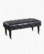 Malena Collection 14BO1228BL 42" Ottoman with Black PU Upholstery Nail Head Accent and
