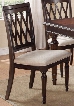 Sophia SOPCHR Dining Chair with Fabric Upholstered Seat Piped Stitching Turned Legs and Molding