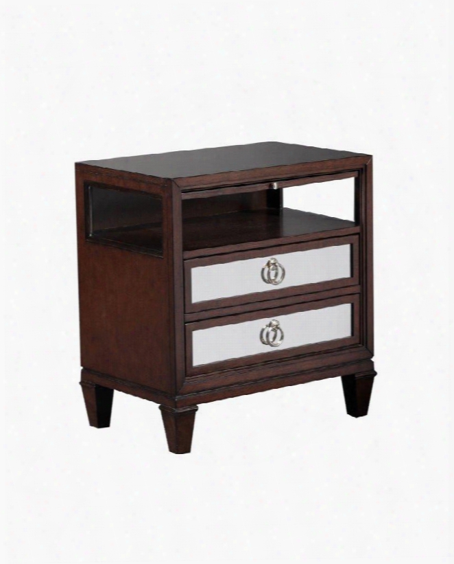 Regent Collection 14bo7023ns 26" Nightstand With Soft Glow Night Light Two Drawers And Pull-out Tray In Akzo Nobel