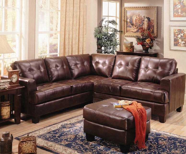 Samuel 500911sso 2-piece Living Room Set With Sectional Sofa And Ottoman In Dark