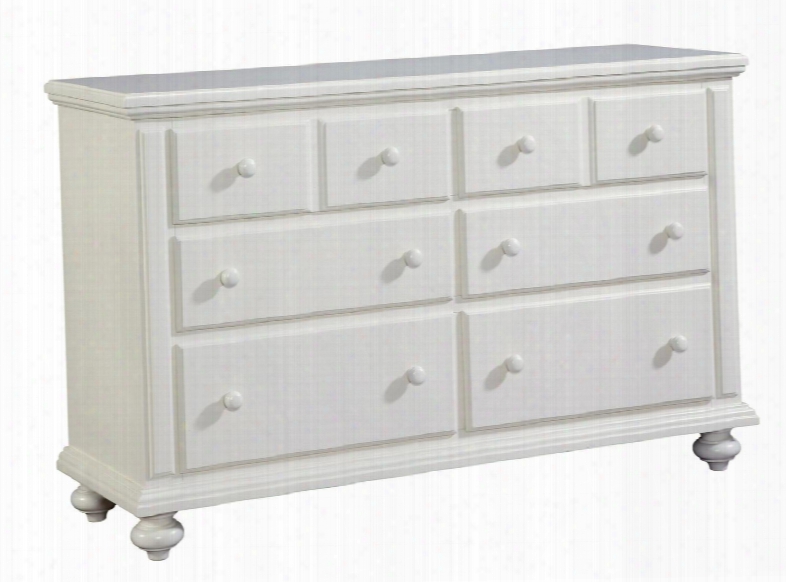 Seabrooke 4471-230 56" Wide 6-drawer Dresse With Cedar Lined Bottom Drawers Turned Feet And Wooden Knob Pulls In Cream