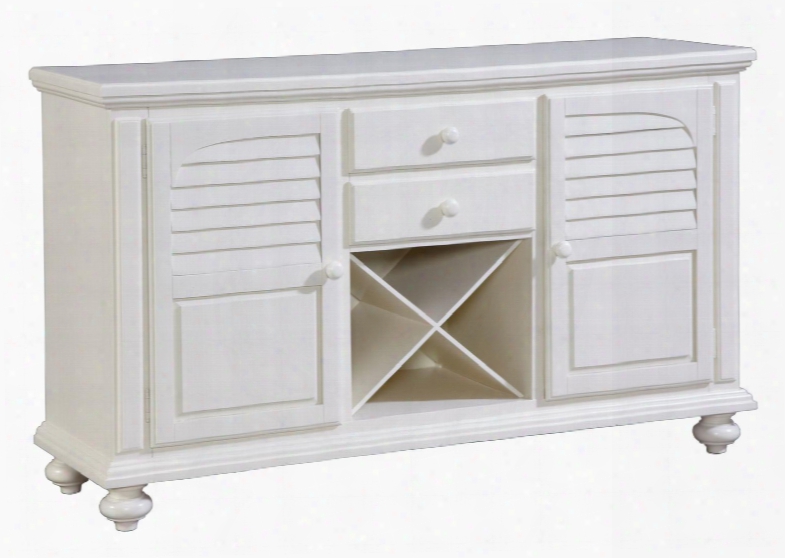 Seabrooke 4471-513 58" Wide Server With 2 Doors 2 Drawers Adjustable Shelves Removable Bottle Rack And Lined Silverware Tray In Cream