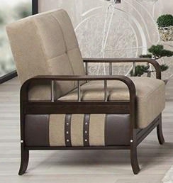 Studio Nyc Snacmbn 31" Wide Convertible Armchair With Wooden Frame Stainless Steel Accents And Tufted Detailing In Magnum