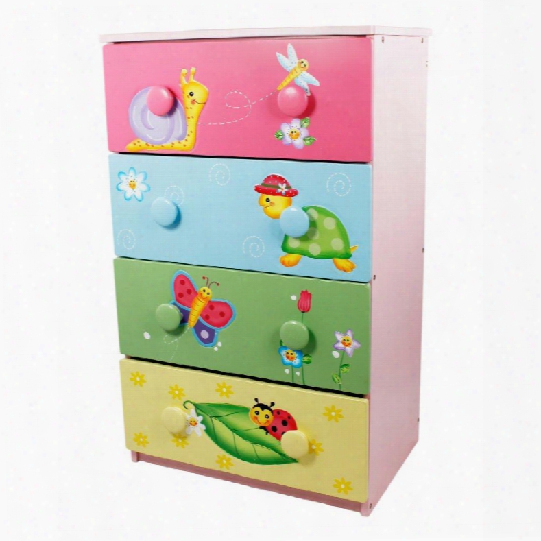 Td-0103a Fantasy Fields - Magic Garden 4 Drawer Cabinet W/8