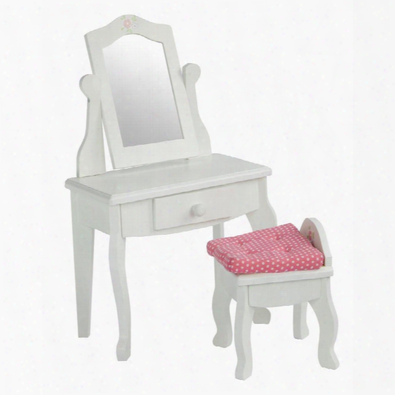 Td-0207a Teamson Kids - Little Princess 18 Doll Furniture - Vanity Table & Stool