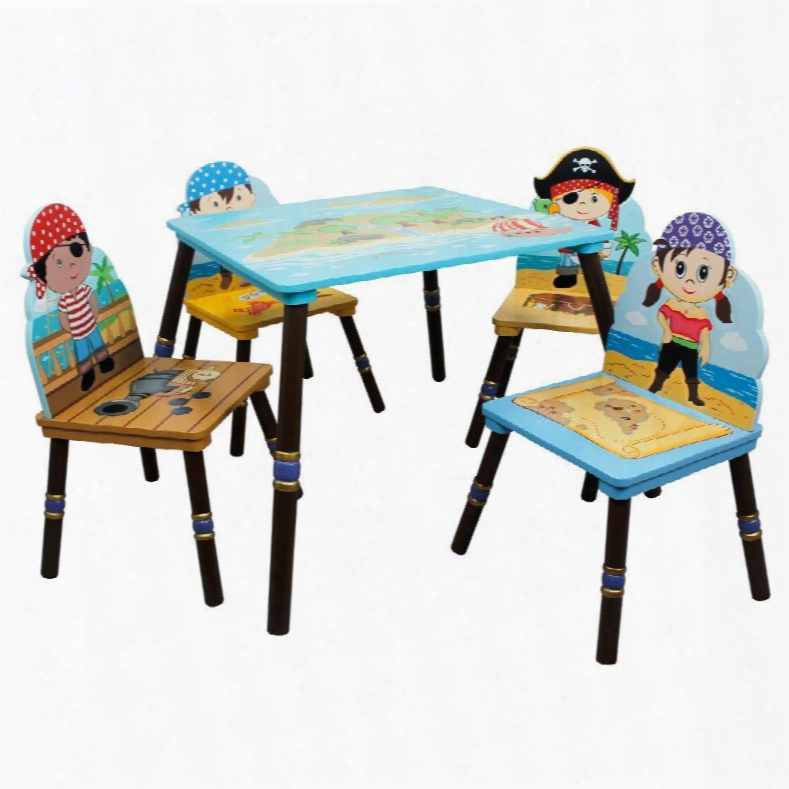 Td-11593s-ab Fantasy Fields - Pirates Island Table & Set Of 4