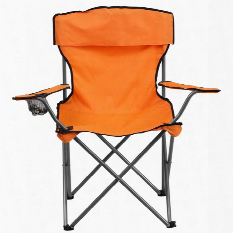 Ty1410-or-gg Folding Camping Chair With Drink Holder In