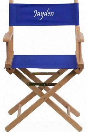 Tyd02-bl-emb-gg Embroidered Standard Height Directors Chair In