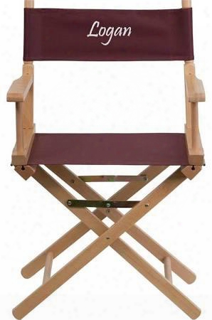 Tyd02-bn-emb-gg Embroidered Standard Heiight Directors Chair In