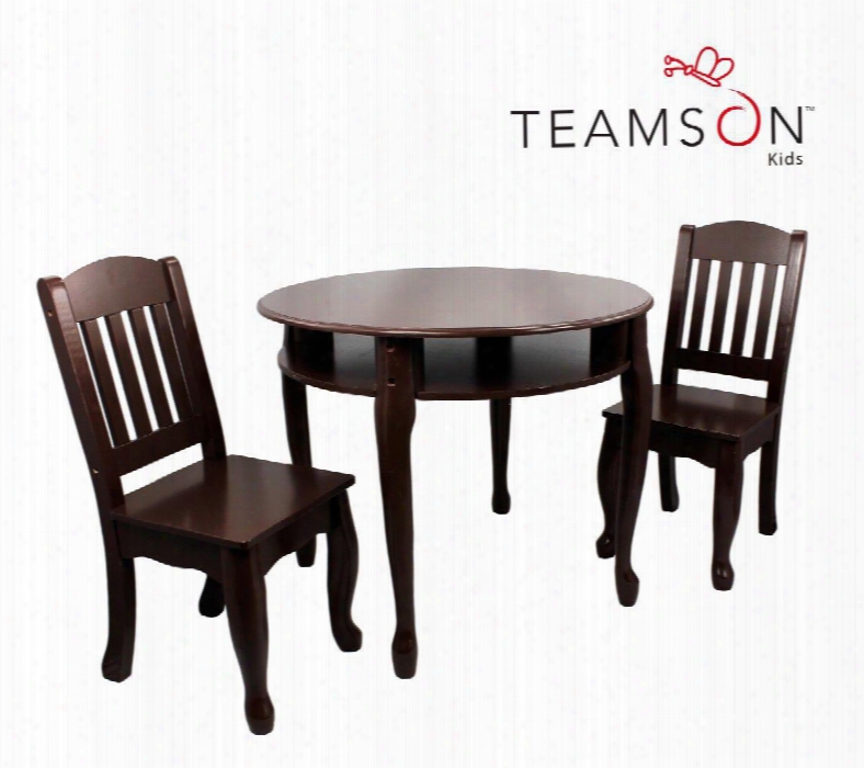 W-8688e Teamson Kids - Windsor Round Table & Set Of 2 Chairs -