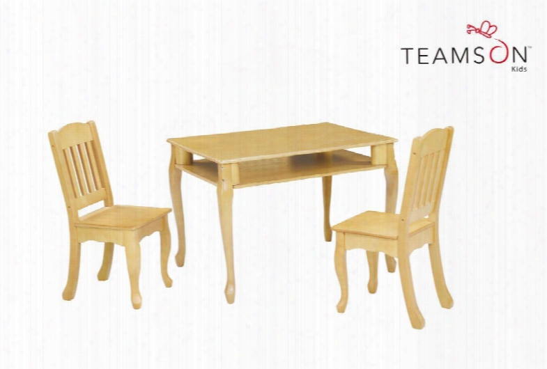 W-8689n Teamson Kids - Windsor Rectangular Table & Set Of 2 Chairs -