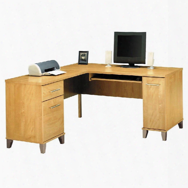 Wc81430k Somerset 60" L-desk In Maple Cross