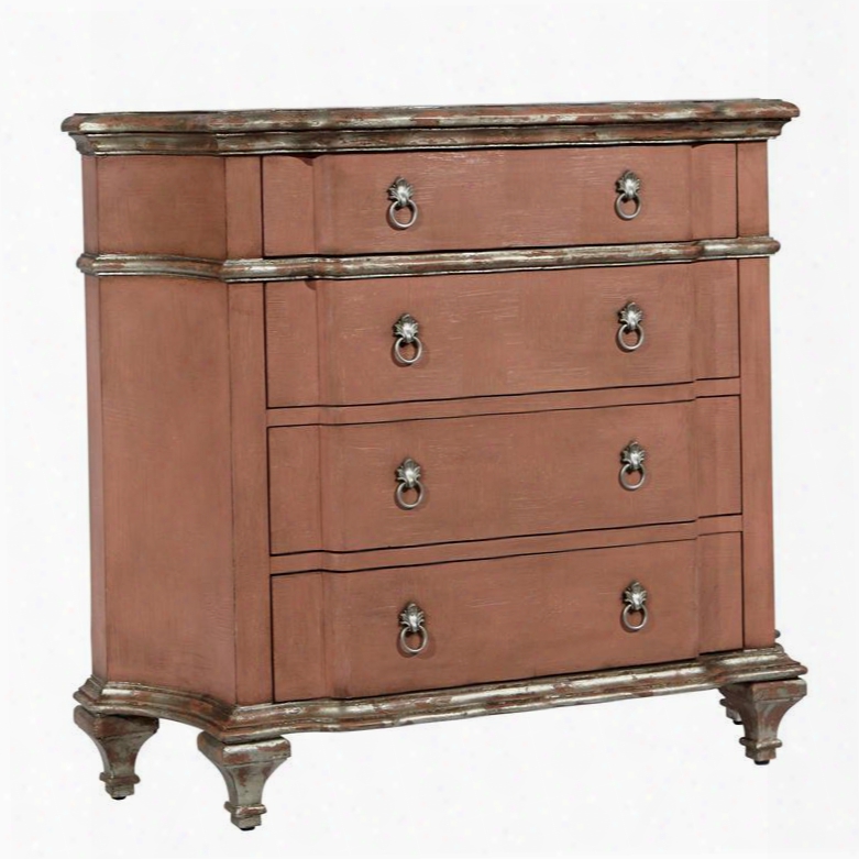 675127 Salmon Accent Chest Distressed Painted