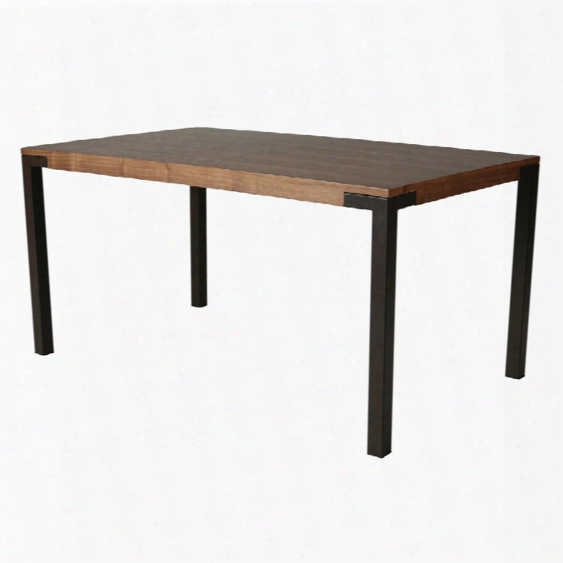 Aa-5120-360-ar-wa 36" X 60" Amrita Dining Table With Rectangular Walnut Wood Veneer Top And Iron Base In Autmn