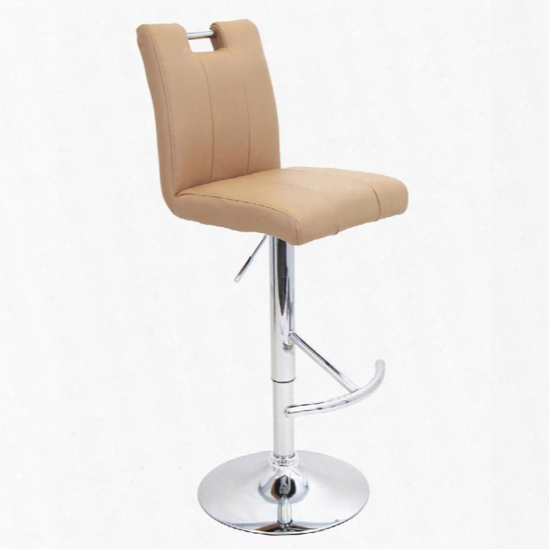 Bar Bs-tw-bar Cam 37" - 47" Barstool With 360-degree Swivel Adjustable Height And Pu Leather Upholstery In