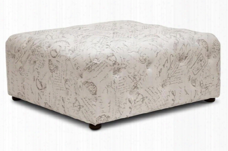 Baxton Studio 533-french-otto Teague Modern Tufted Ottoman With Eucalyptus Wood Frame Non-marking Feet And Fabric Upholstery In Beige Scriipt