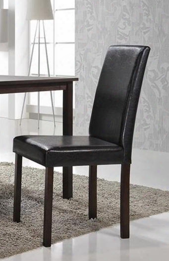 Baxton Studio Andrew Dining Chair With Polyurethane Foam Cushioning Wooden Frame And Faux Leather Upholstery In Dark