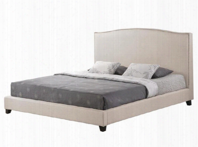 Baxton Studio Bbt6328-king-light Beieg (b-55b) Aisling Platform Bed With Tapered Legs Polyurethane Foam Padding Fabric Upholstery Hardwood Plywood And Mdf
