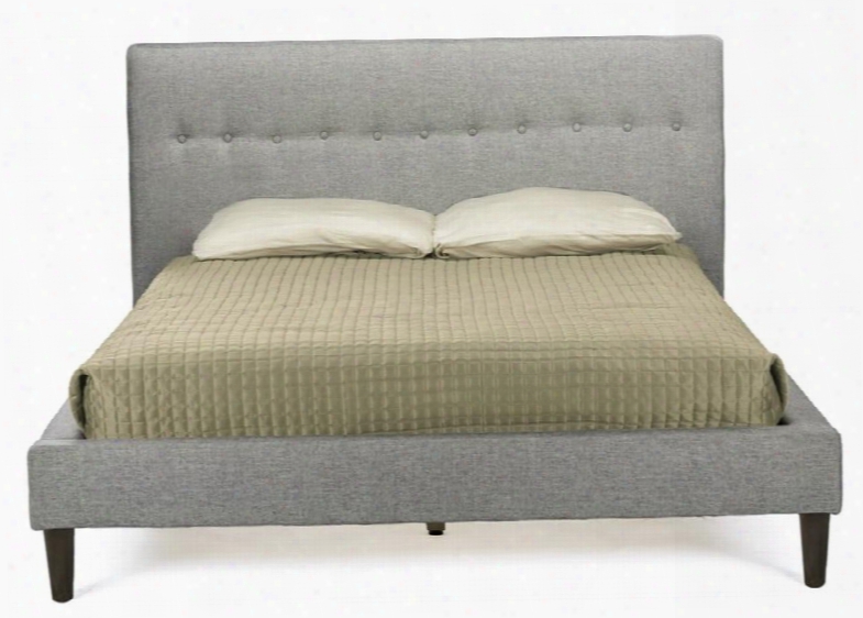 Baxton Studio Bbt6441-king-grey Callasandra Platform Bed With Button Tufted Headboard Polyurethane Foam Padding Hardwood/plywood Frame And Fabric