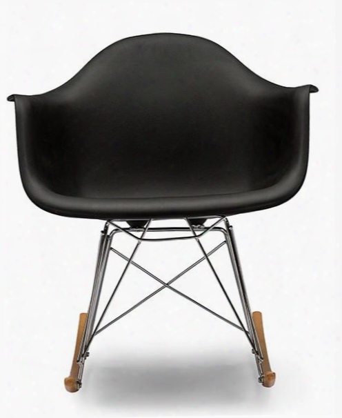 Baxton Studio Dc-311w-black Dario Mid-century Modern Shell Chair With Chrome-plated Steel Base Non-marking Feet And Polypropylene Plastic