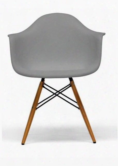 Baxton Studio Dc-866-grey Pascal Mid-century Modern Shell Chair With Tapered Legs Steel Hardware Molded Plastic Shell Seat And Non-marking