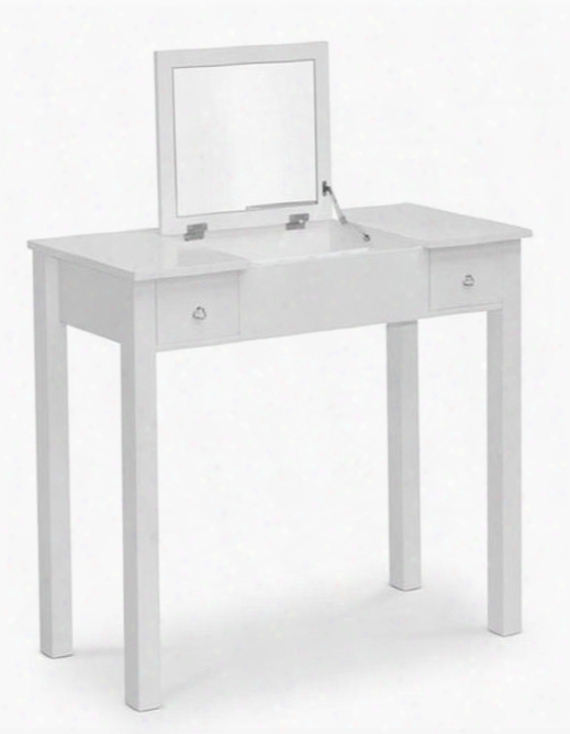 Baxton Studio Glt18070-white Wessex 31" Vanity Table With 2 Drawers 3mm Flat Flip-up Mirror An D Storage