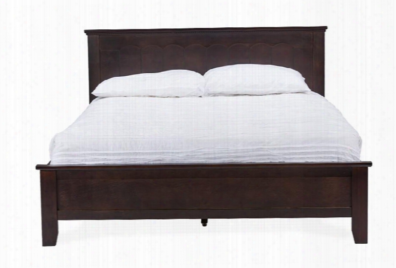 Baxton Studio Sb338-full-cappuccino Schiuma Platform Bed With Carved Design And Solid Rubber Wood