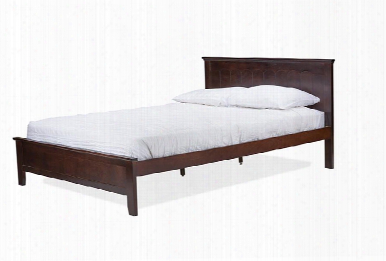 Baxton Studio Sb338-twin Bed-cappuccino Schiuma Platform Bed With Carved Design And Solid Rubber Wood
