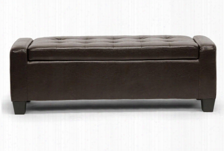 Baxton Studio Y-172-dark Brown-otto Manchester Ottoman With Storage Compartment Eucalyptus Woo Dframe Polyurethane Foam Padding And Bonded Leather