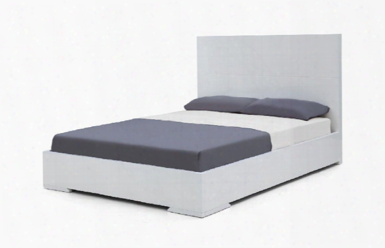 Bf1207-wht Anna Bed Full Squares Design In Headboard High Gloss