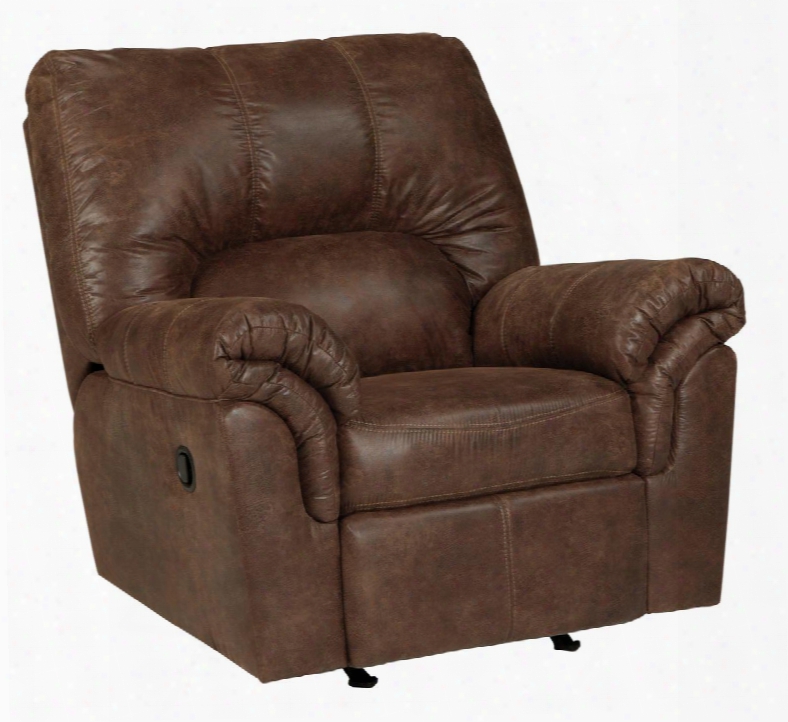 Bladen Collection 1200025 42" Rocker Recliner With Faux Leather Uphostery Stitched Detailing Plush Padded Arms And Contemporary Style In