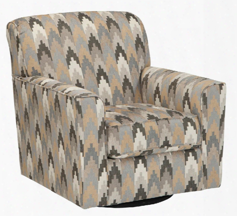 Braxlin 8850244 36" Swivel Accent Chair With 360 Degree Rotation Loose Seat Cushion And Patterned Upholsetry In