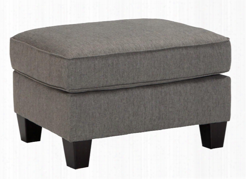 Brindon 5390114 30" Microfiber Ottoman With Welt Cord Details And Tapered Legs In Charcoal