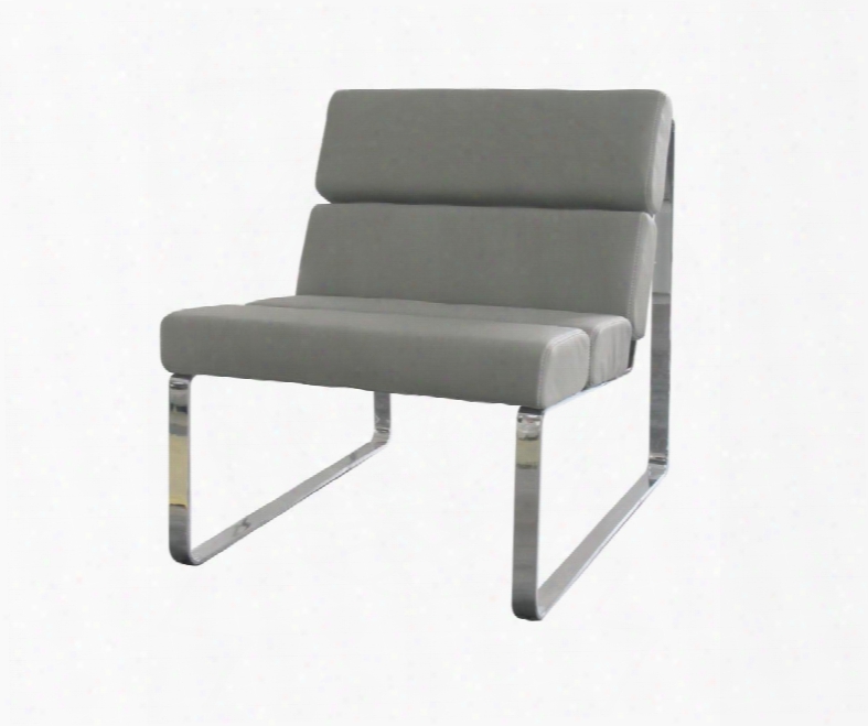 Ch1008p-gry Angel Chair Gray Faux Leather Chrome