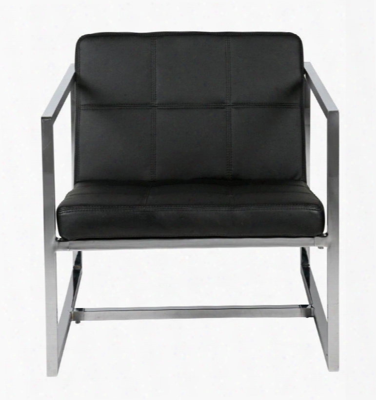 Ch1065p-blk Lisa Chair Black Faux Leather Chrome Frame