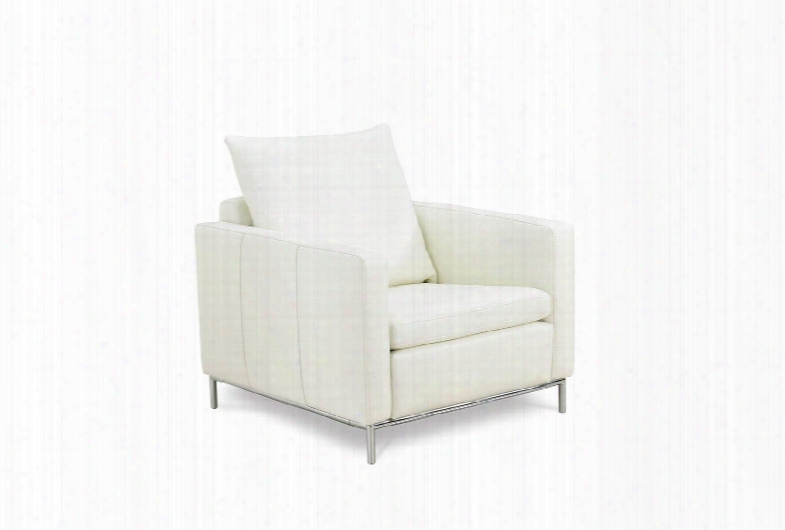 Ch1251l-wht Linea Chair White Leather Chrome Frame And