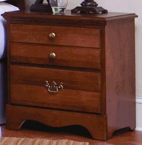 Common Sense 182200 22" X 16" 2 Drawers Nightstand With Durable Hardwood Construction And High Pressure Laminate Top In Traditional