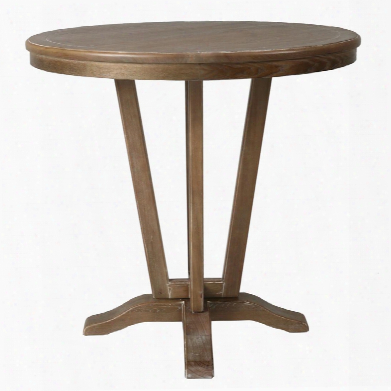 Devon Coast Dc-520-431-40h 40" High Pub Table With Pedestal 4 Pillar Base And 42" Round Wood Top With Molding Detailing In Distressed