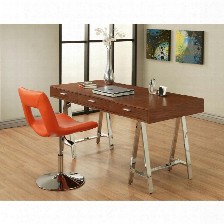 Dublin Fb-517-dl-110 Office Set With Fountainbleau 62" Office Desk In Walnut And Dublin Side Chair I N