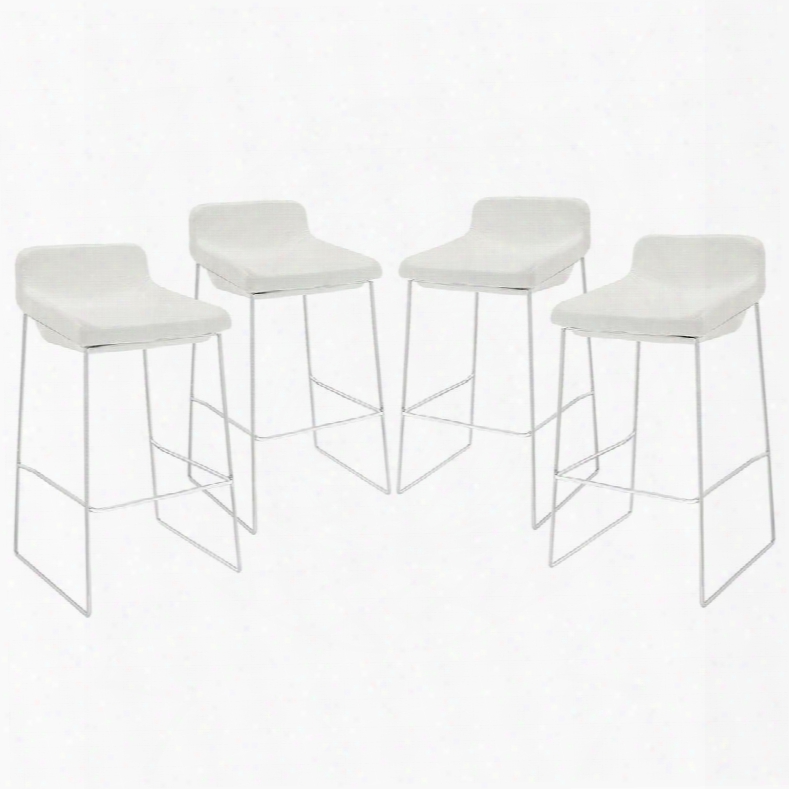 Eei-1365-whi Garner Obstacle Stool Set Of 4 In White