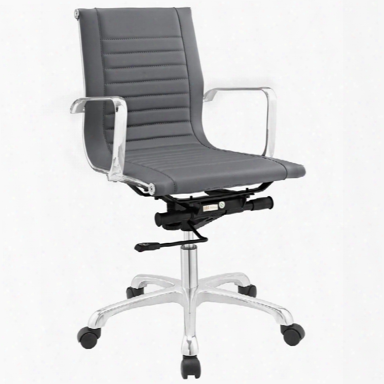 Eei-1527-gry Runway Mid Back Office Chair In Gray