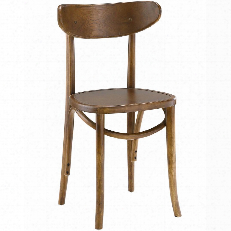 Eei-1542-wal Skate Dining Side Chair With Distressed Detailing Stitched Detailing And Tapered Legs In Walnut