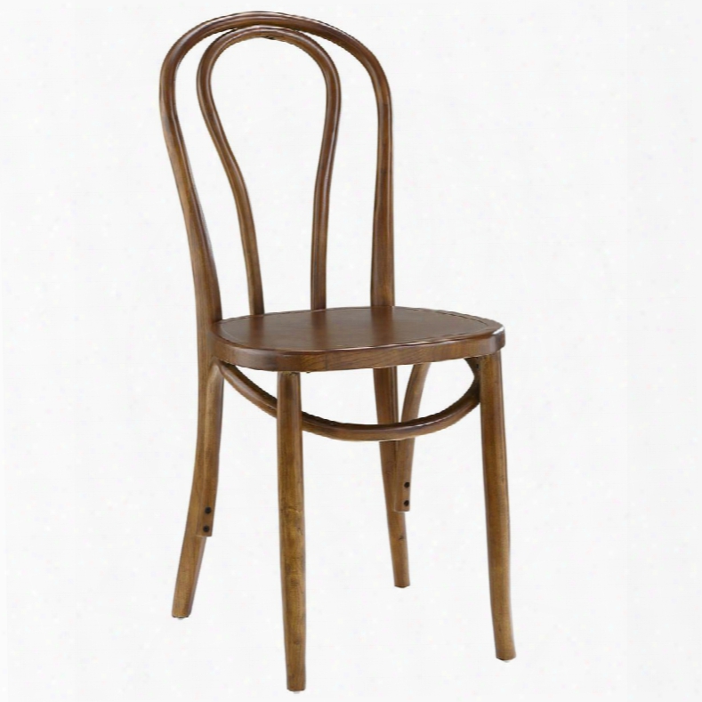 Eei-1543-wal Eon 35" Dining Side Chair With Distressed Detailing Stitched Detailing And Tapered Legs In Walnut