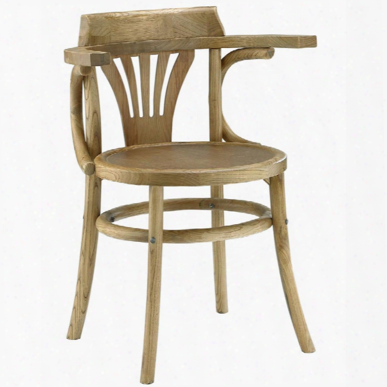 Eei-1544-nat Stretch Dining Side Chair With Stretchers In Natural